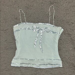 Banana Republic Silver Sequin Crop Top